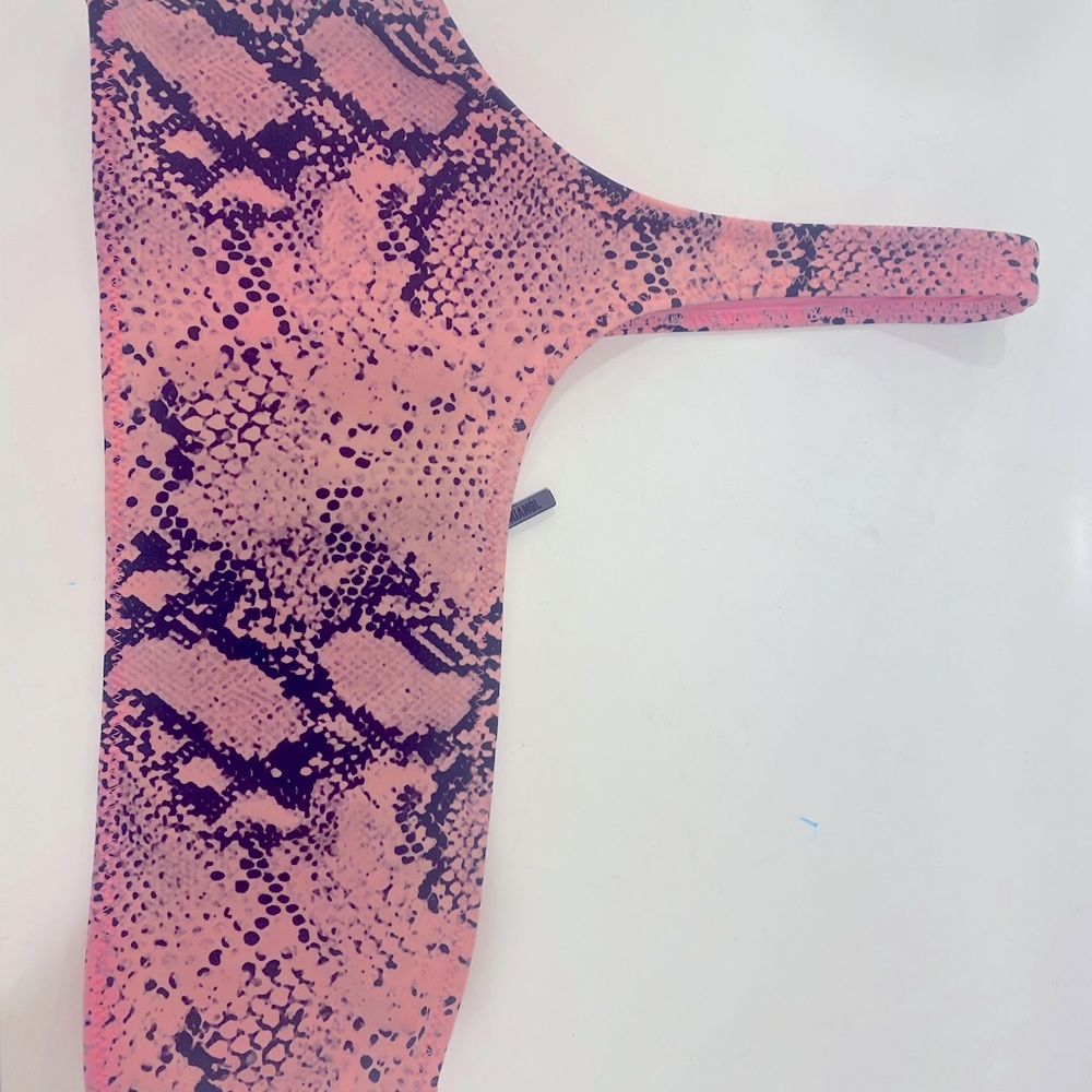 Triangl snake skin one shoulder bikini top